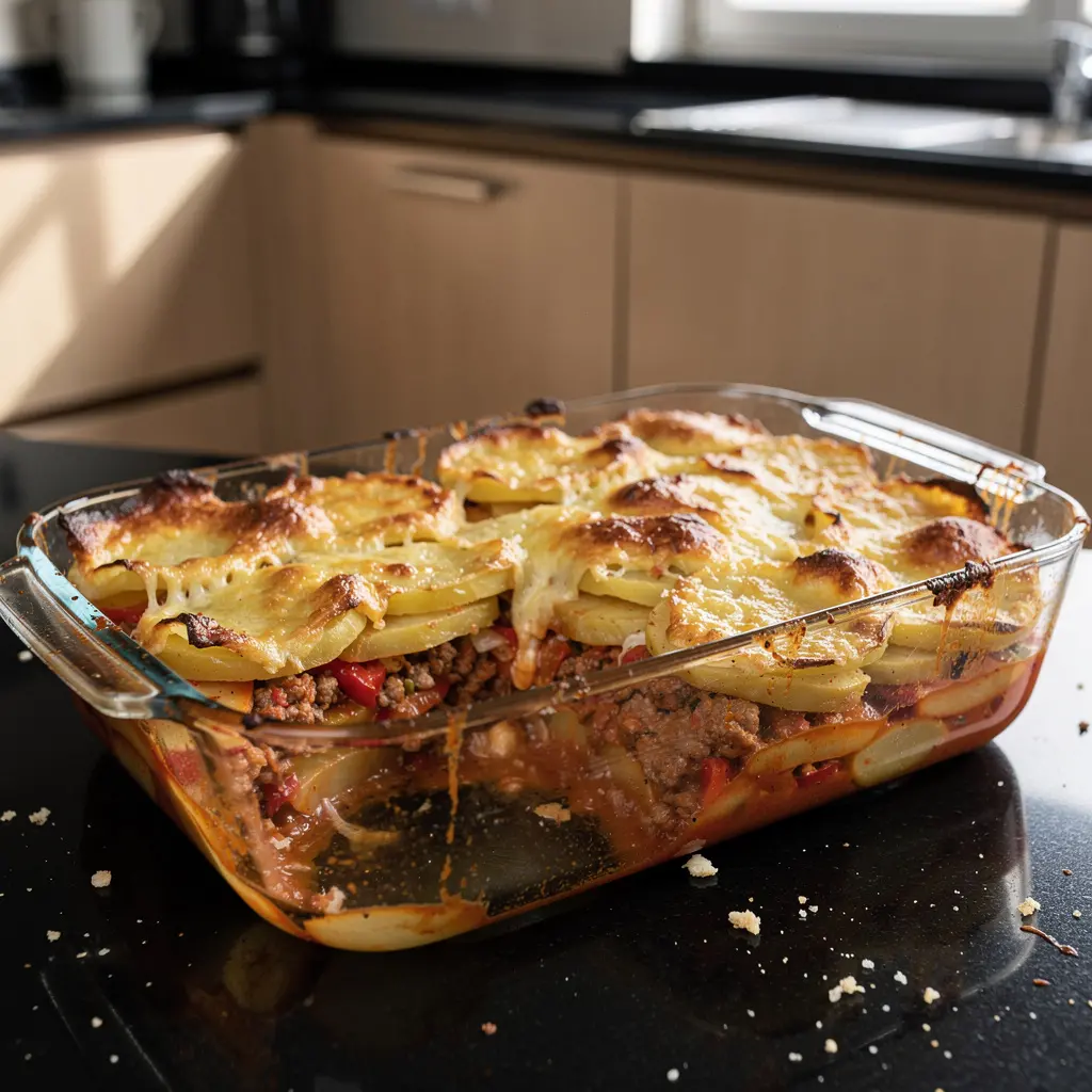 Gratin turc de pommes de terre à la viande hachée