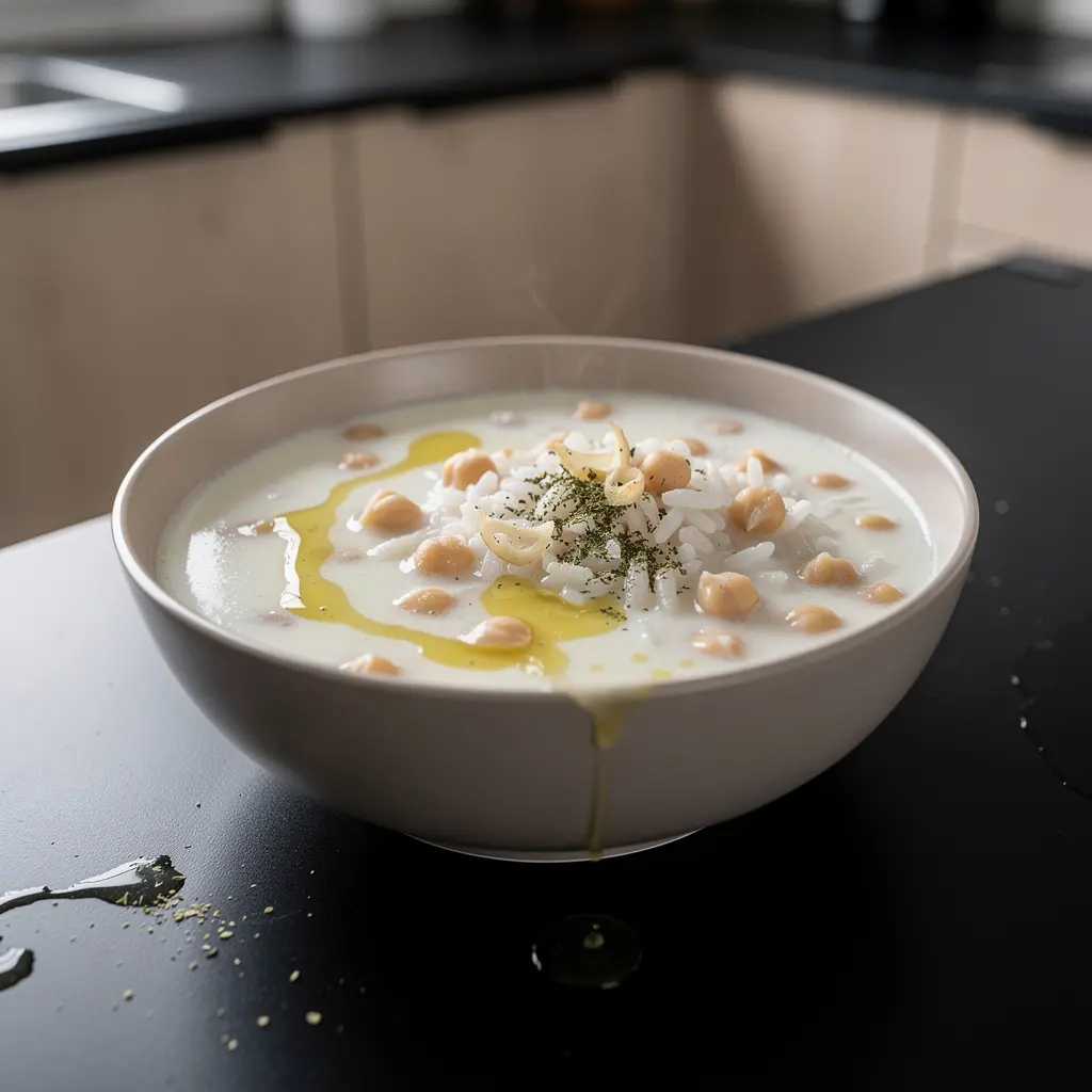Türkische Kichererbsen-Joghurt-Suppe mit Minze