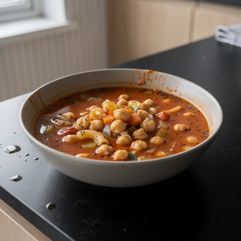 Turecka zupa z ciecierzycy z makaronem i miętą