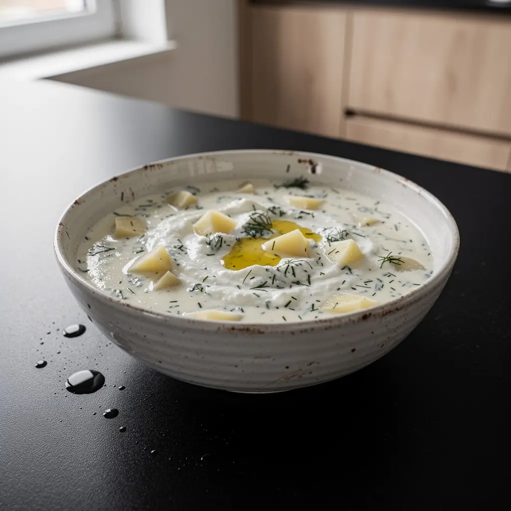 Soupe turque au yaourt, à l’aneth et aux pommes de terre