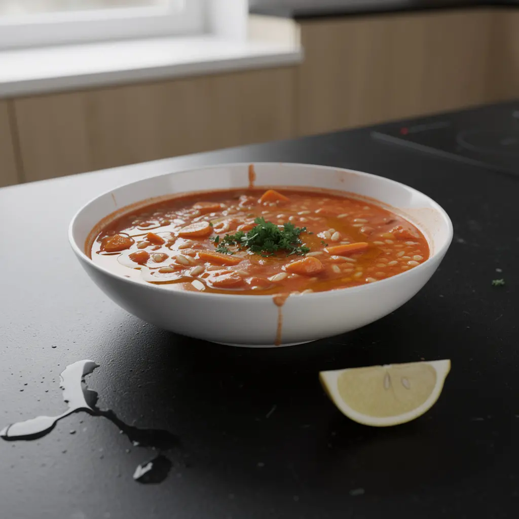 Turecka zupa z soczewicy i pomidorów z ryżem