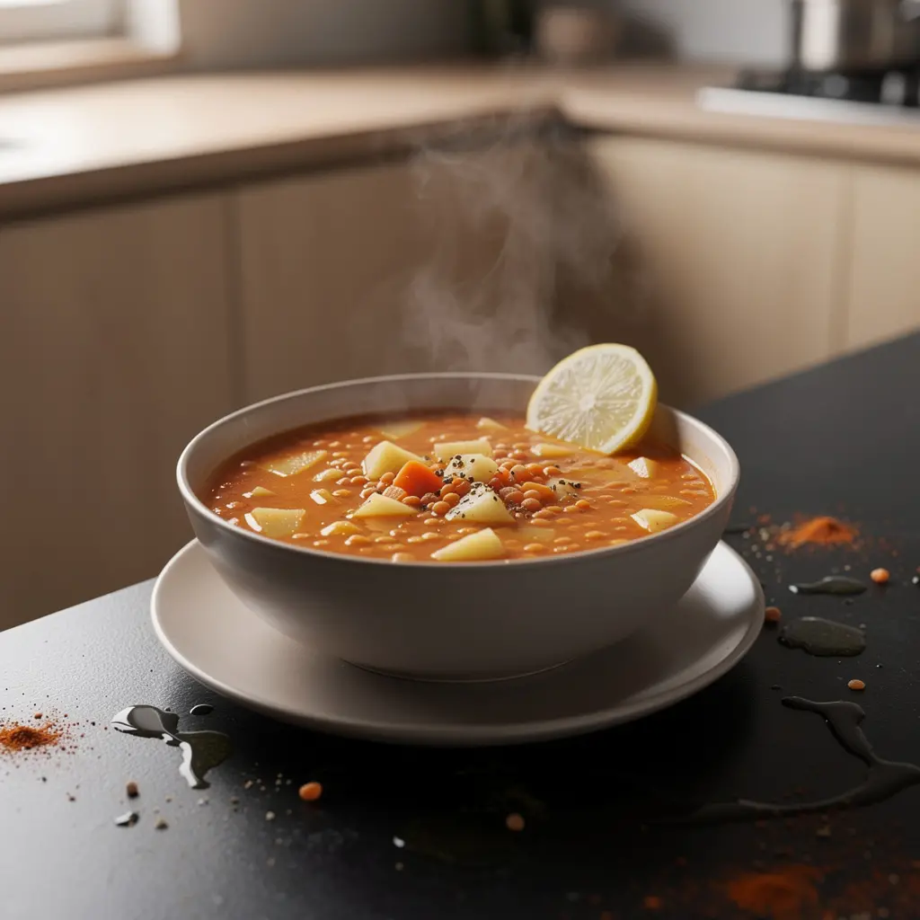 Turecka zupa z soczewicy i ziemniaków z kuminem