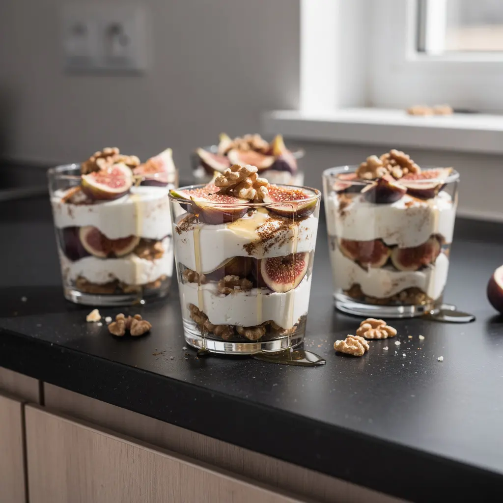 Turecki deser z jogurtu, miodu i fig