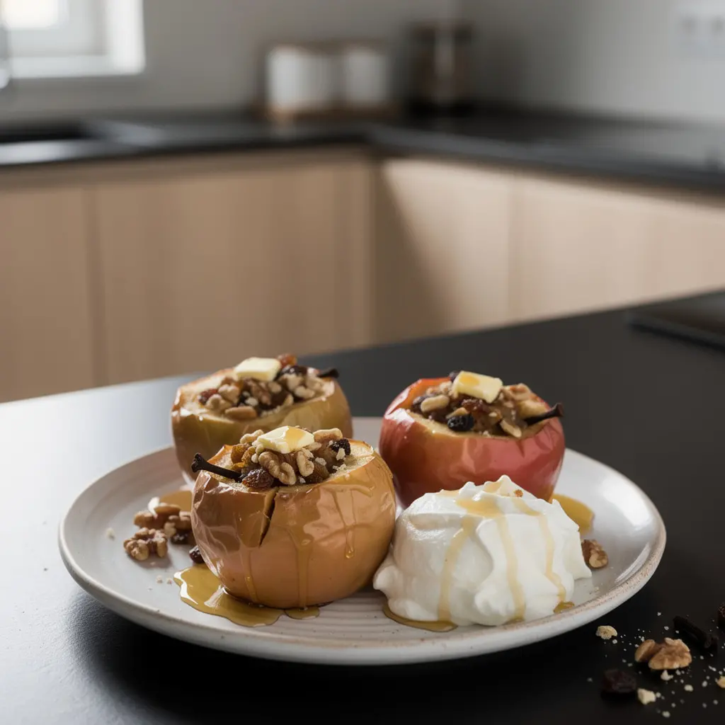 Turkish Baked Apple Dessert with Nuts and Honey