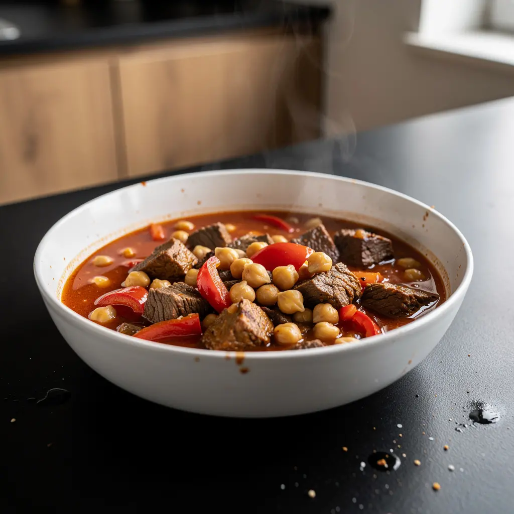 Turecki gulasz z ciecierzycy i wołowiny