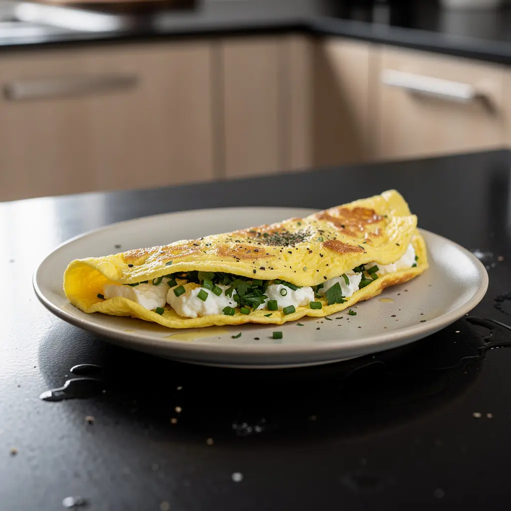 Turecki omlet z ziołami i białym serem