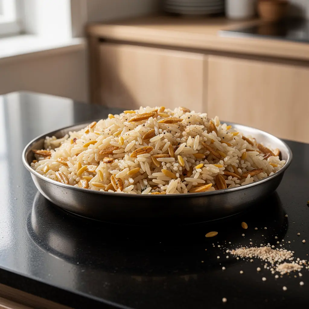 Turecki pilaw z ryżu z makaronem orzo