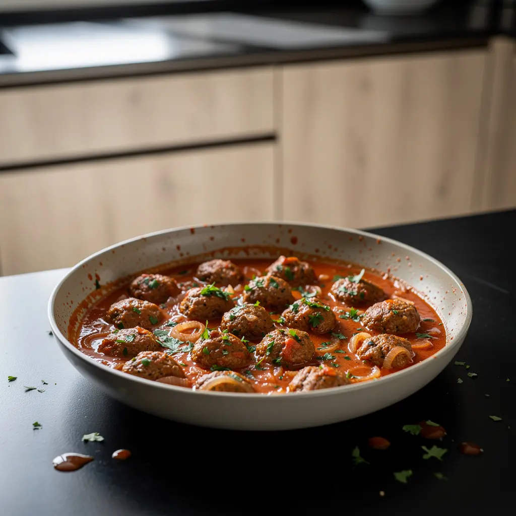 Tureckie klopsiki z indyka w sosie pomidorowo-jogurtowym