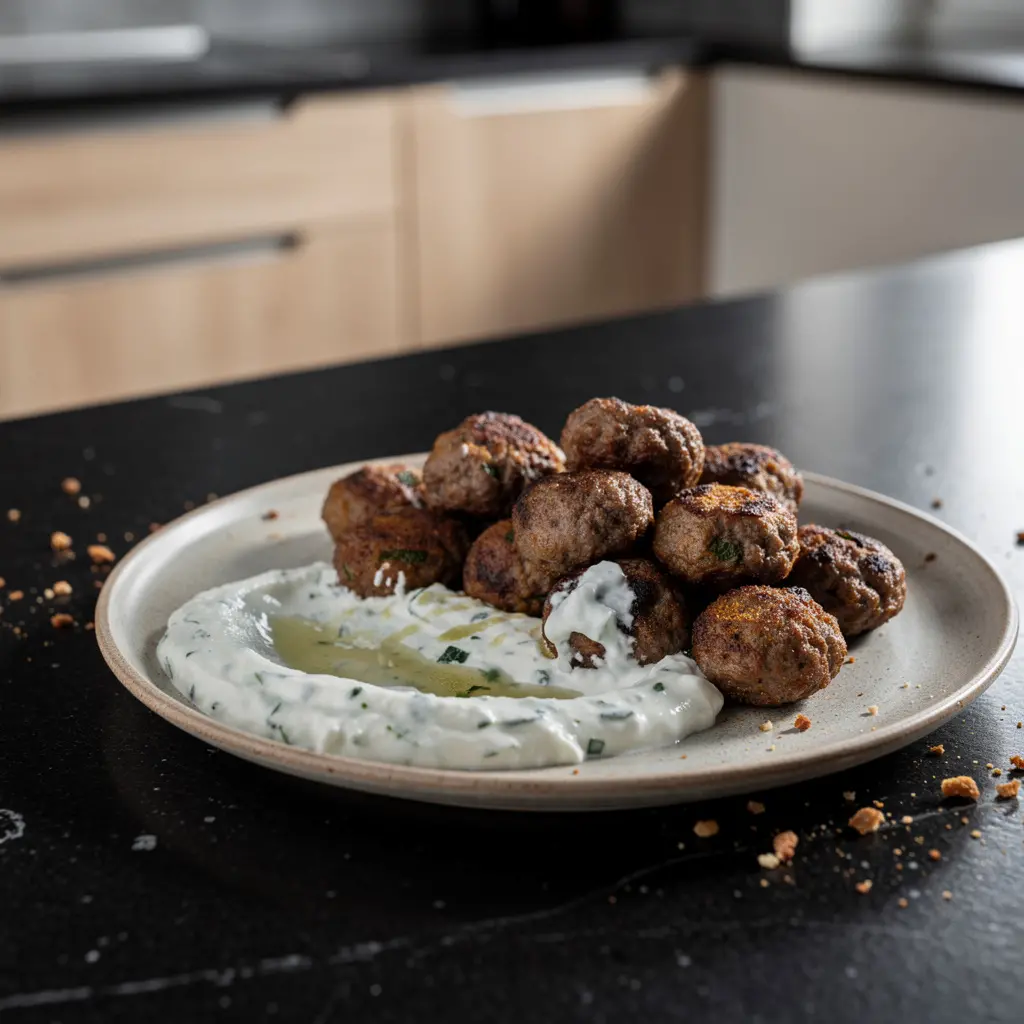 Tureckie klopsiki z wołowiny w sosie jogurtowo-miętowym