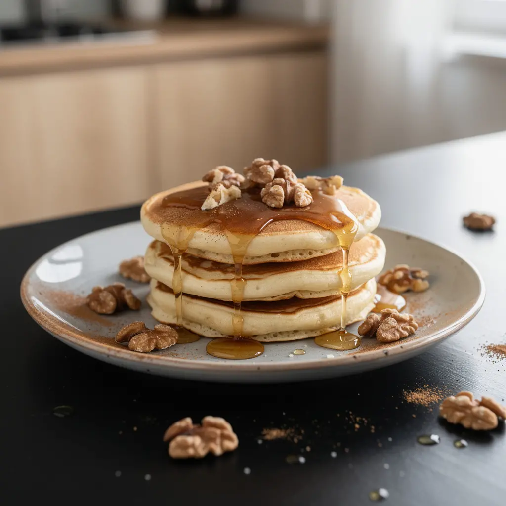 Crêpes turques au yaourt avec miel et noix