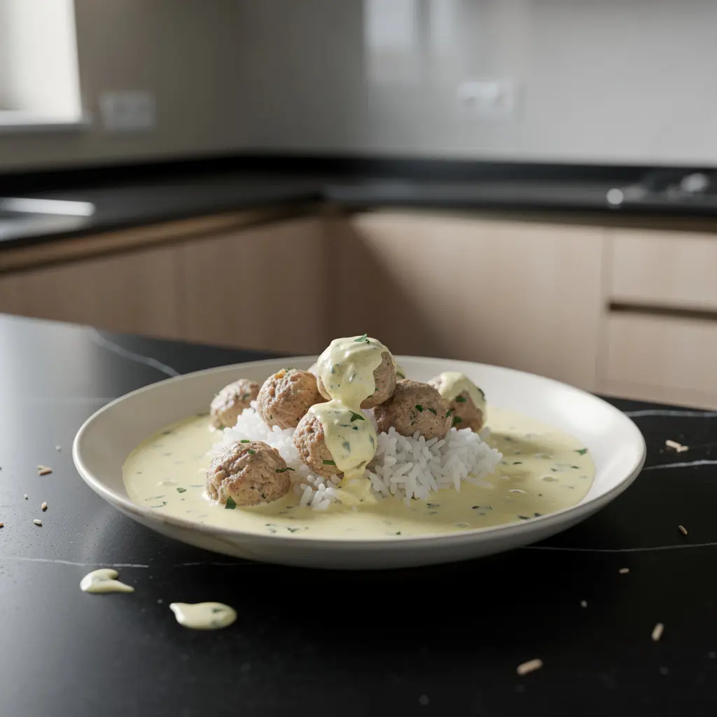 Turkish Turkey Meatballs in Lemon-Yogurt Sauce