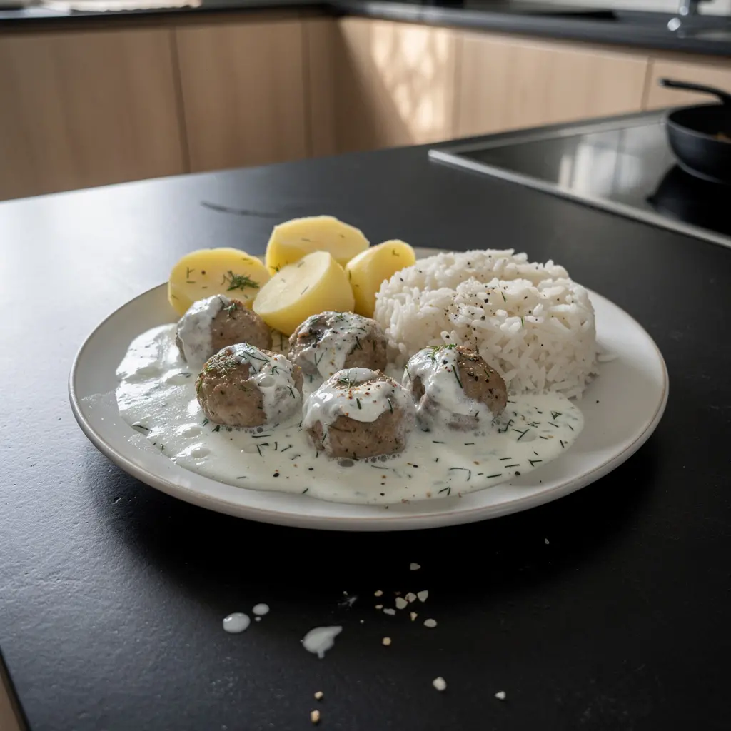 Tureckie pulpeciki z indyka w sosie jogurtowo-koperkowym