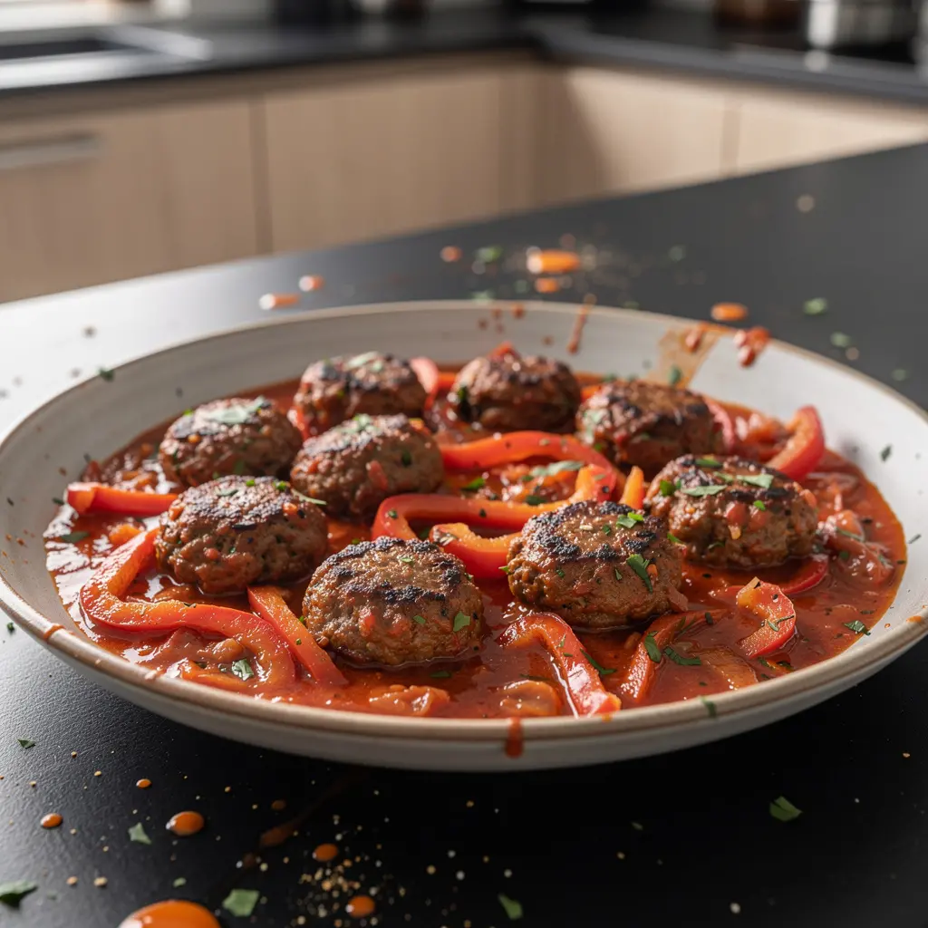 Tureckie pulpeciki z wołowiny w sosie pomidorowo-paprykowym