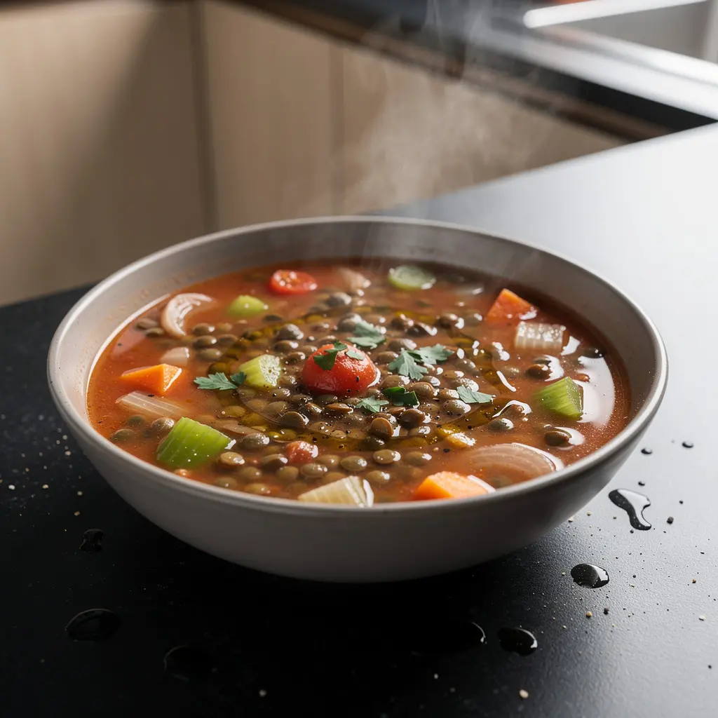 Włoska zupa z soczewicą i warzywami