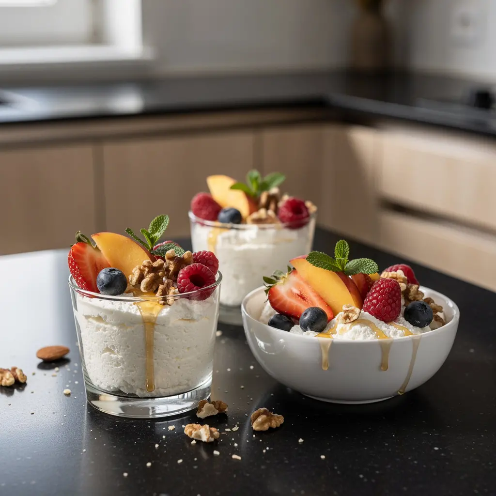 Italian Ricotta Dessert with Honey and Fruit