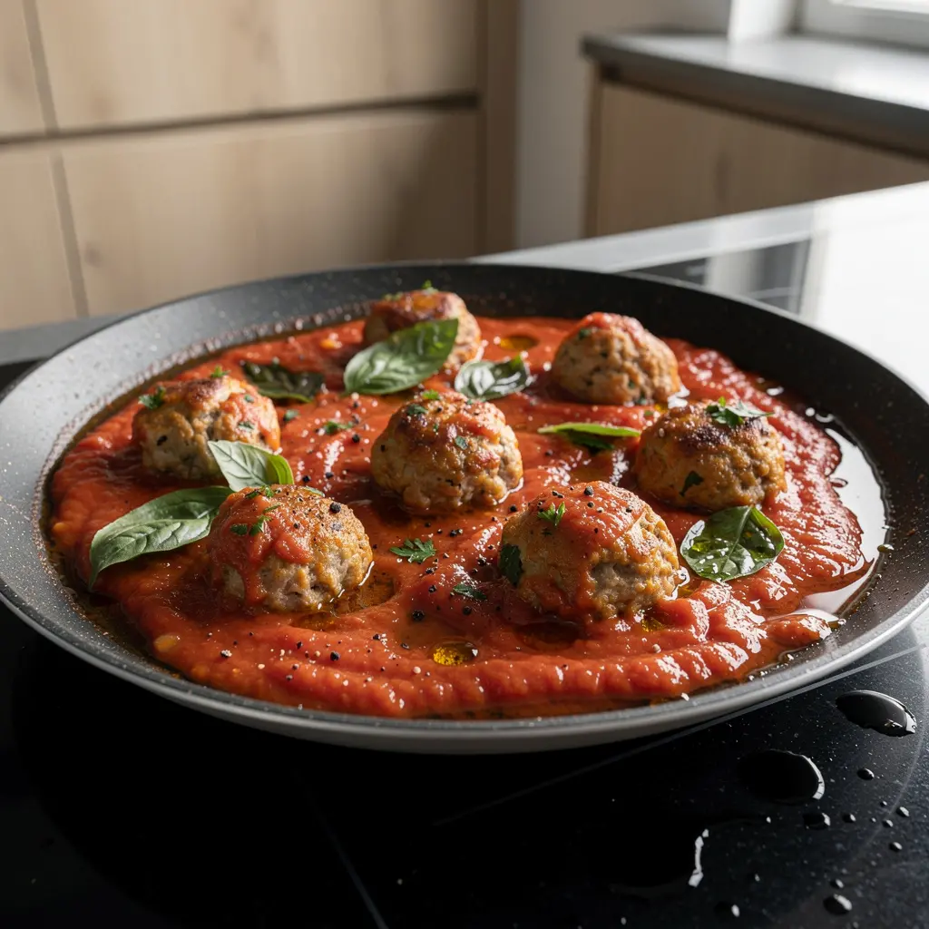 Włoskie klopsiki z indyka w sosie pomidorowo-bazyliowym
