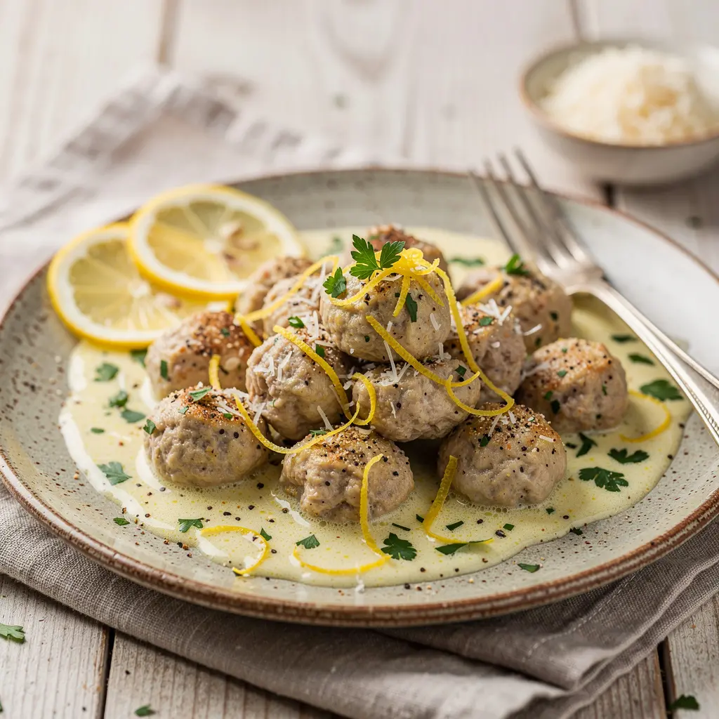 Włoskie pulpeciki z indyka w sosie śmietanowo-cytrynowym