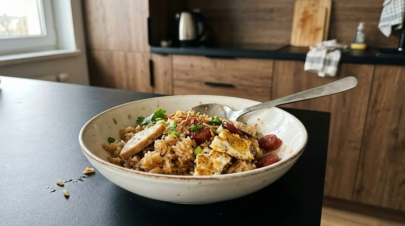 Xoi man – wytrawny kleisty ryż z kiełbasą i jajkiem