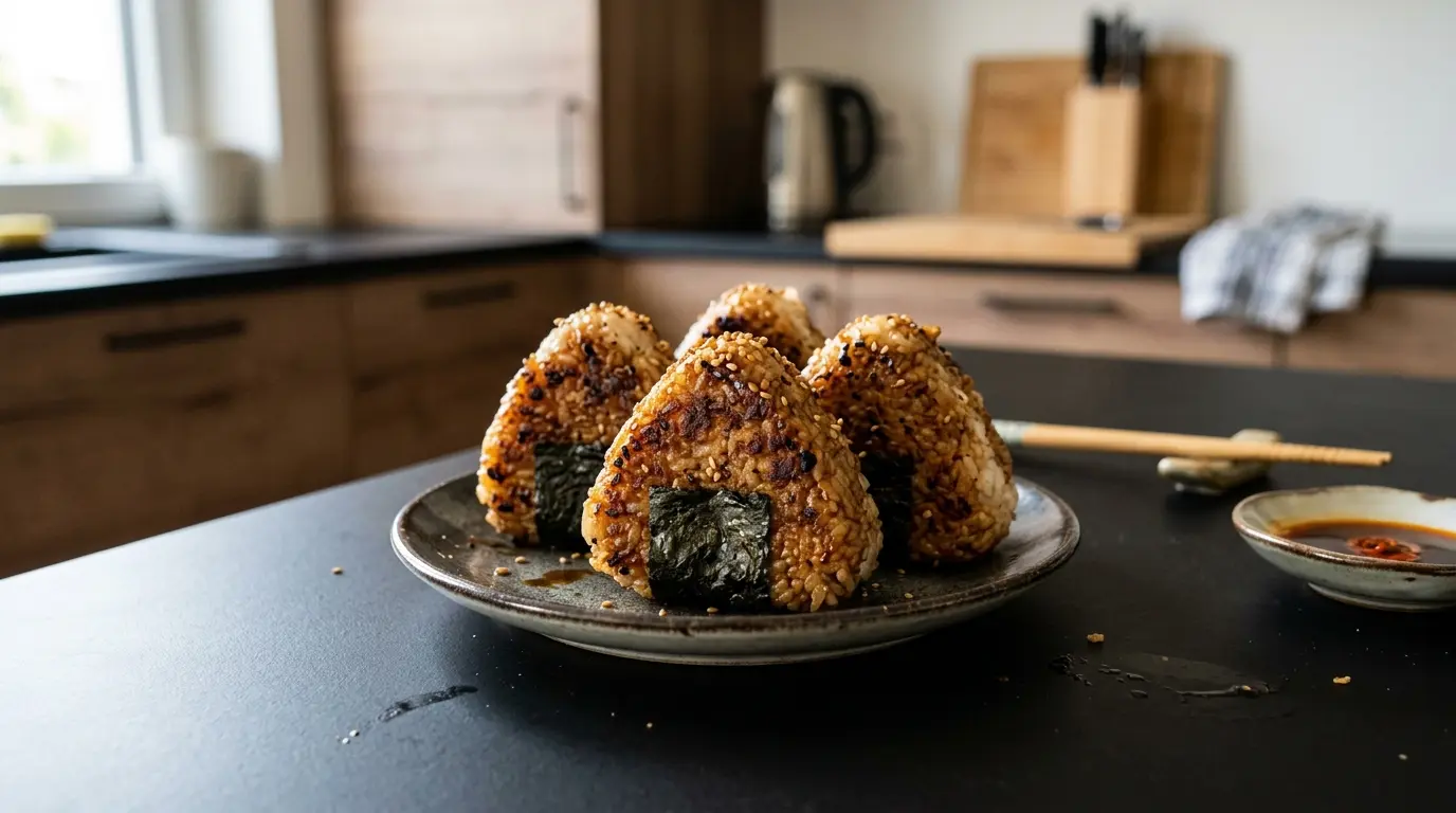 Yaki onigiri – grillowane kulki ryżowe z sosem sojowym