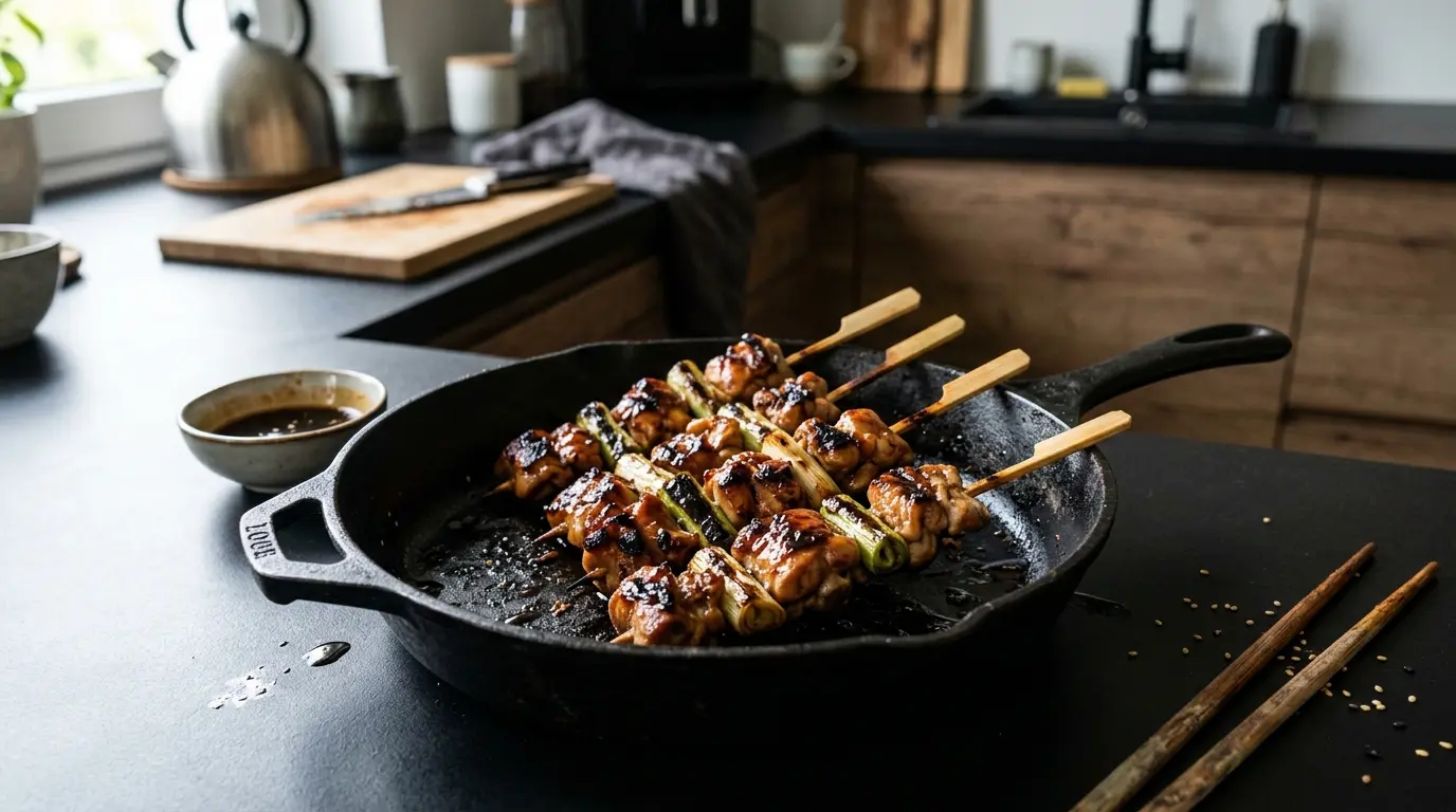 Yakitori – szaszłyki z kurczaka z patelni
