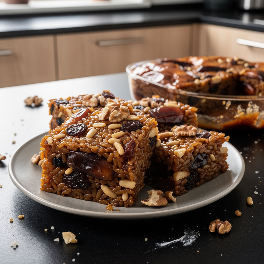 Yaksik – koreański słodki ryż z orzechami i daktylami