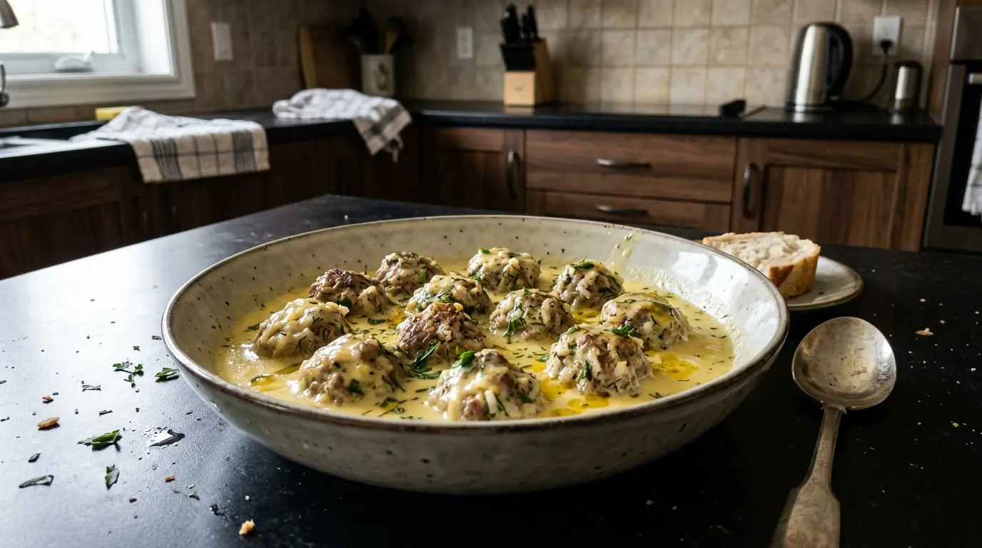 Youvarlakia avgolemono – greckie pulpeciki w sosie cytrynowym