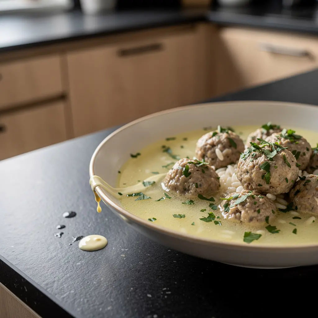 Youvarlakia avgolemono – greckie pulpeciki w sosie cytrynowym