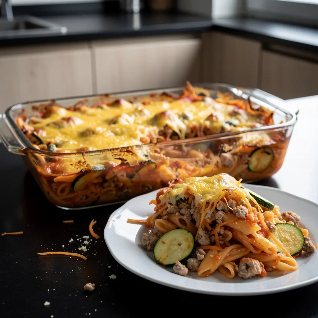 Pasta Bake with Turkey and Zucchini