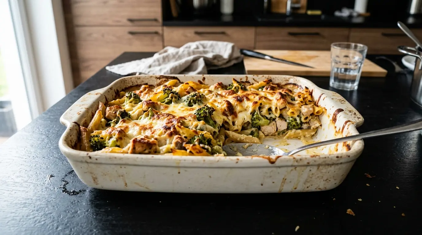 Zapiekanka makaronowa z kurczakiem i brokułem