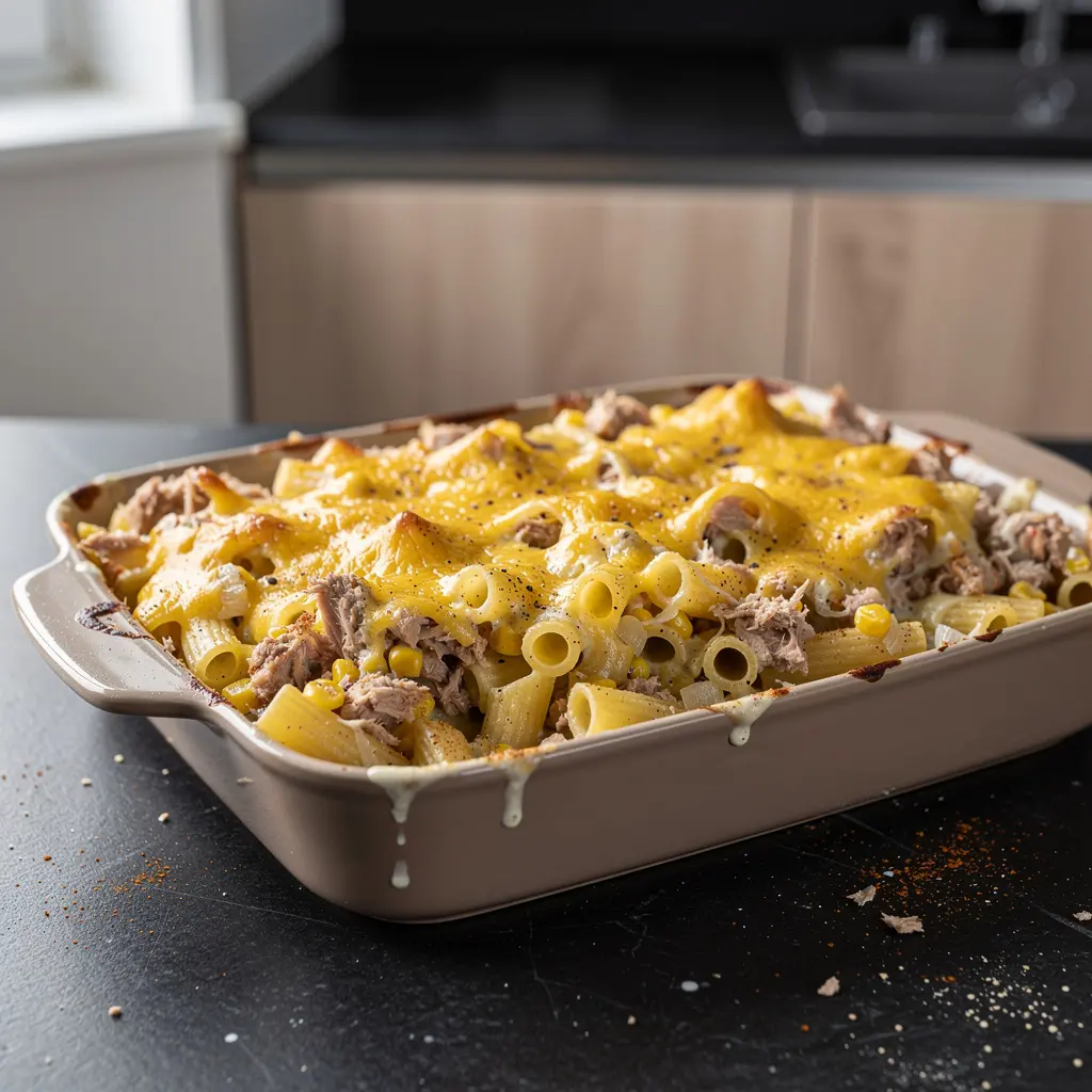 Pasta Bake with Tuna and Corn
