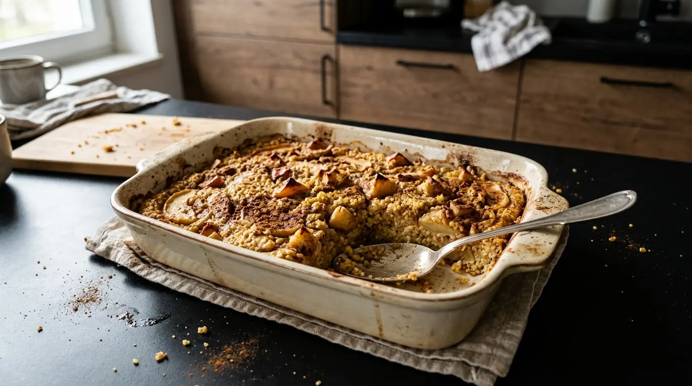 Zapiekanka z kaszą jaglaną, jabłkami i cynamonem