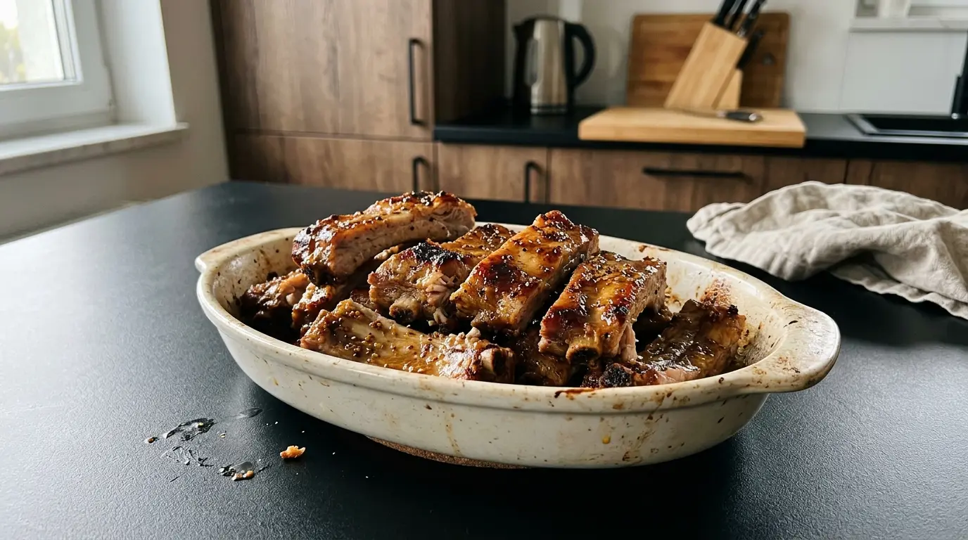 Żeberka wieprzowe pieczone w miodzie i musztardzie