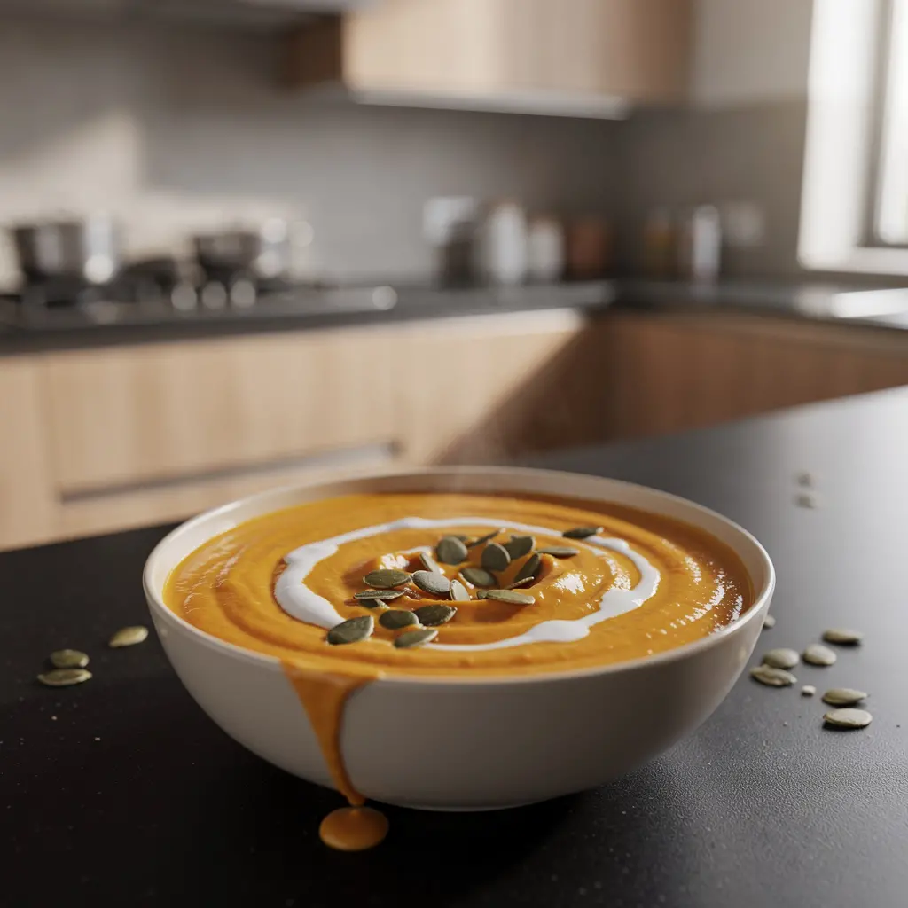 Amerikanische Kürbissuppe mit Kokosmilch