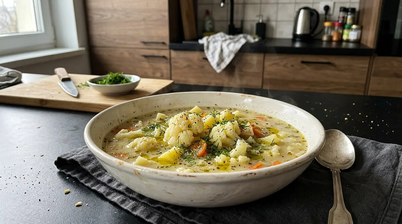 Zupa kalafiorowa z ziemniakami i koperkiem