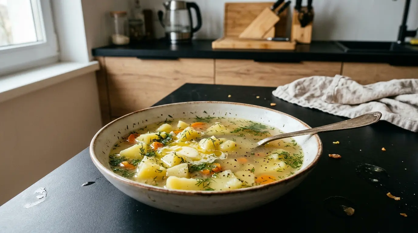 Zupa koperkowa z ziemniakami na lekkim rosole