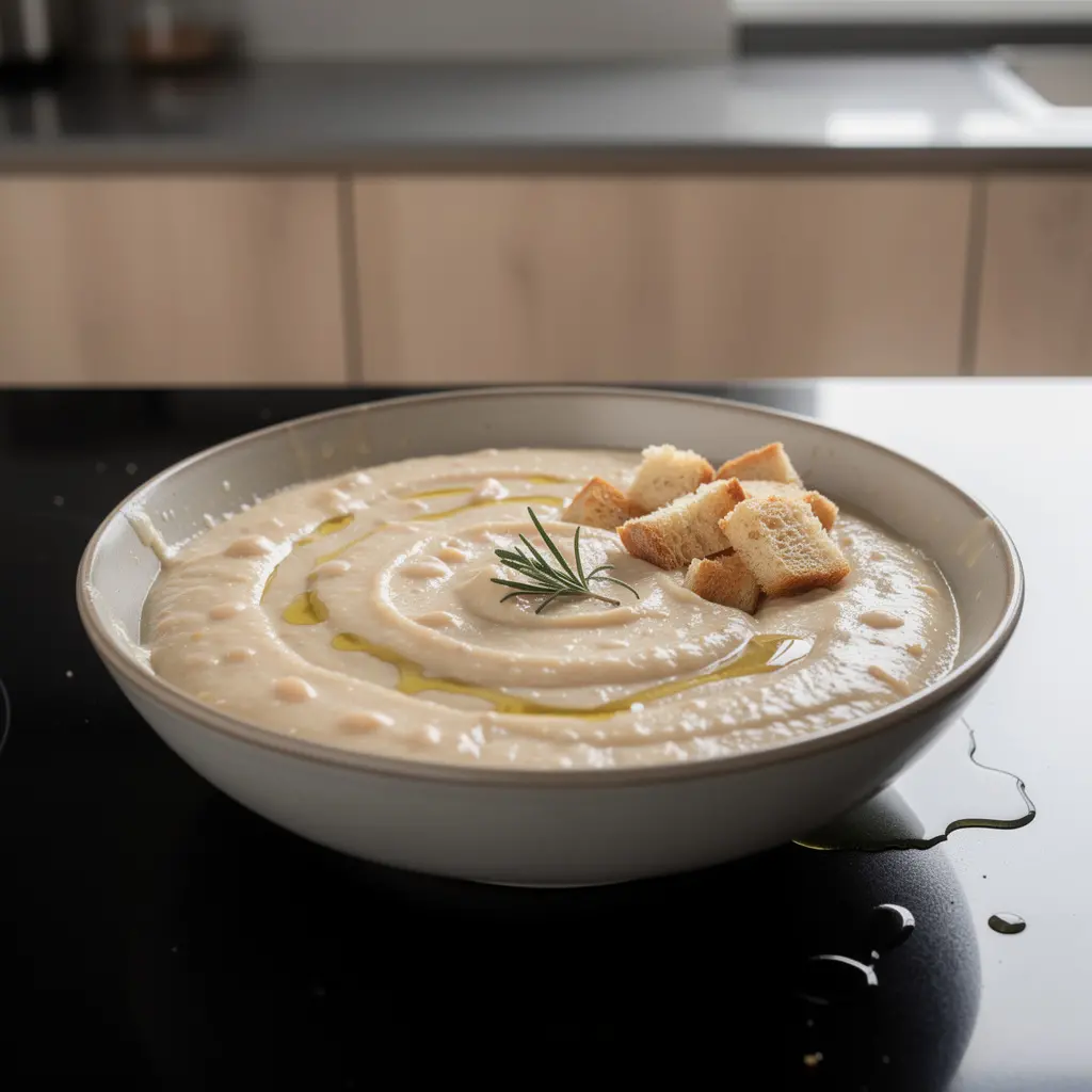 Zupa krem z białej fasoli po włosku z rozmarynem