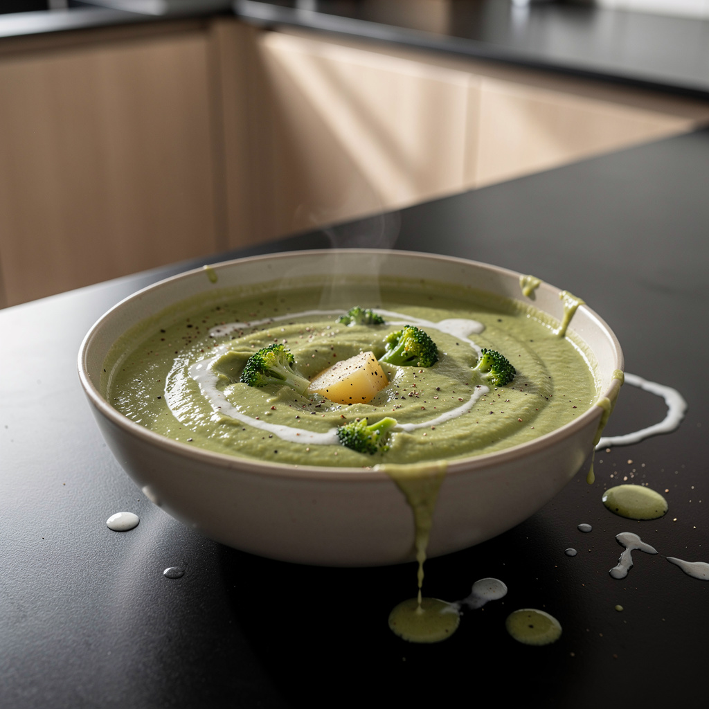 Zupa krem z brokułów i ziemniaków po amerykańsku