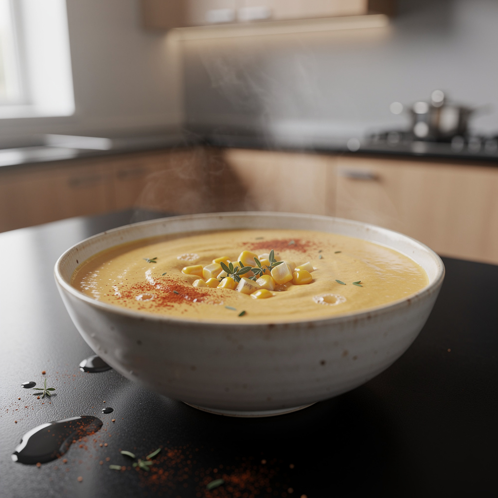 Zupa krem z kukurydzy i batata po amerykańsku