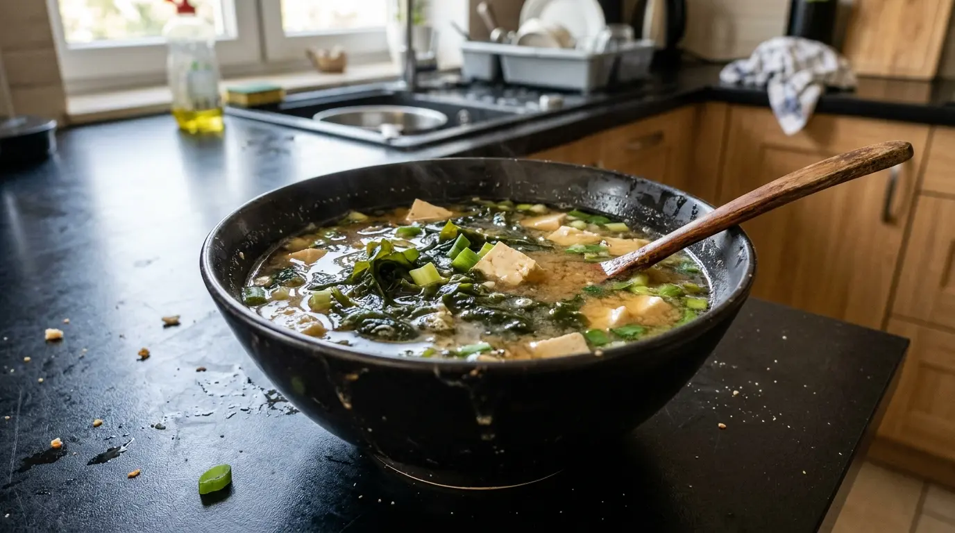 Zupa miso z tofu i wakame