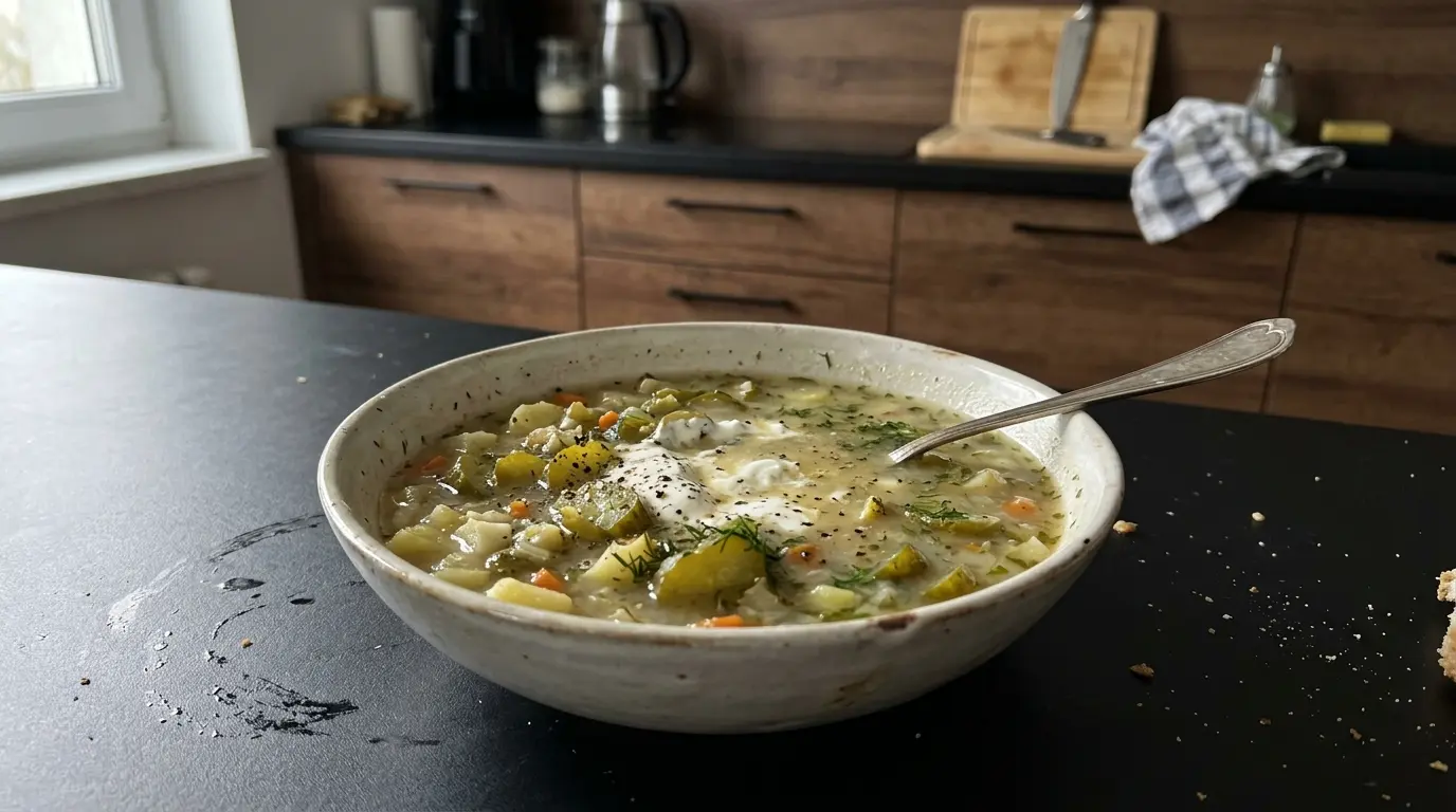 Zupa ogórkowa na wywarze warzywnym