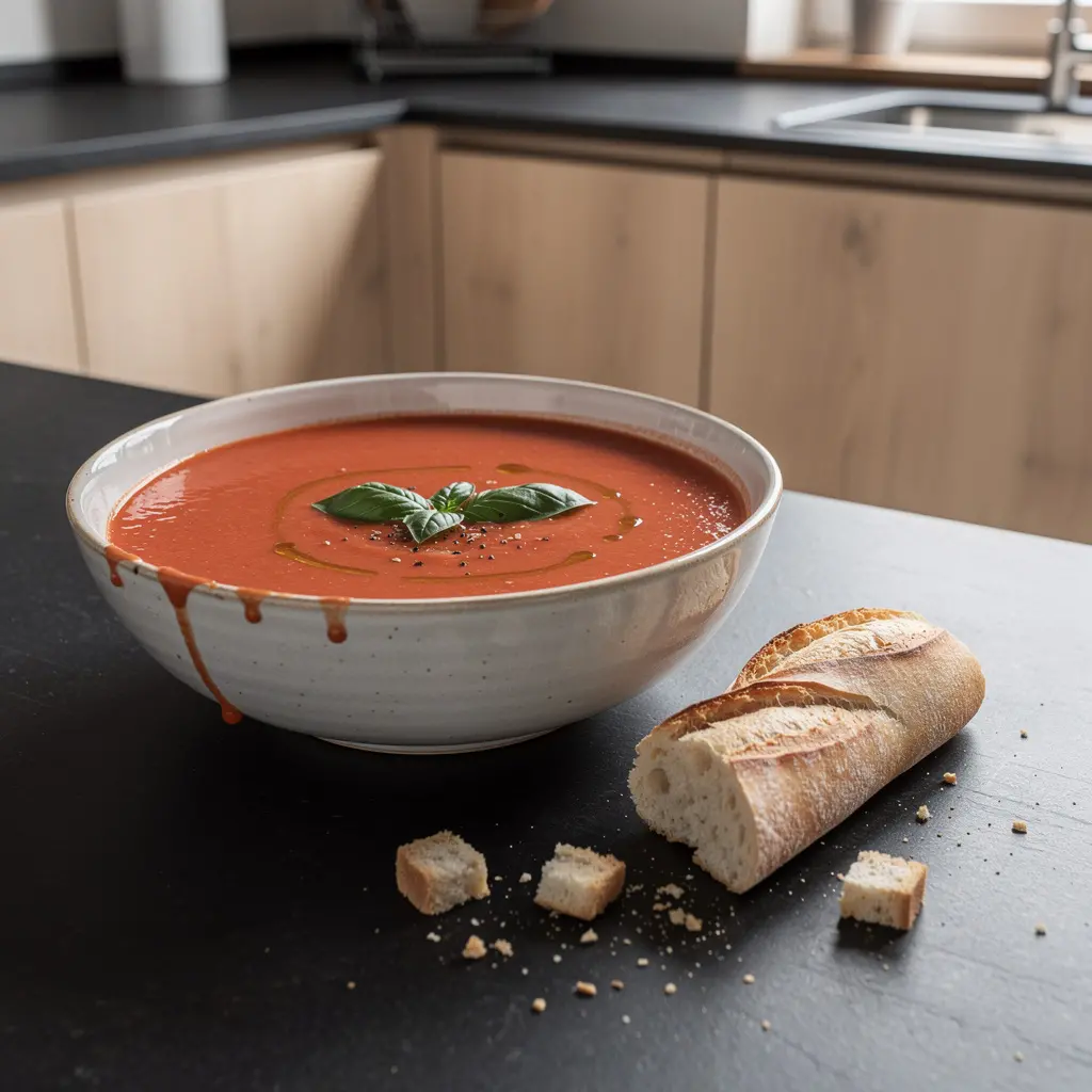 Zupa pomidorowa po włosku z bazylią