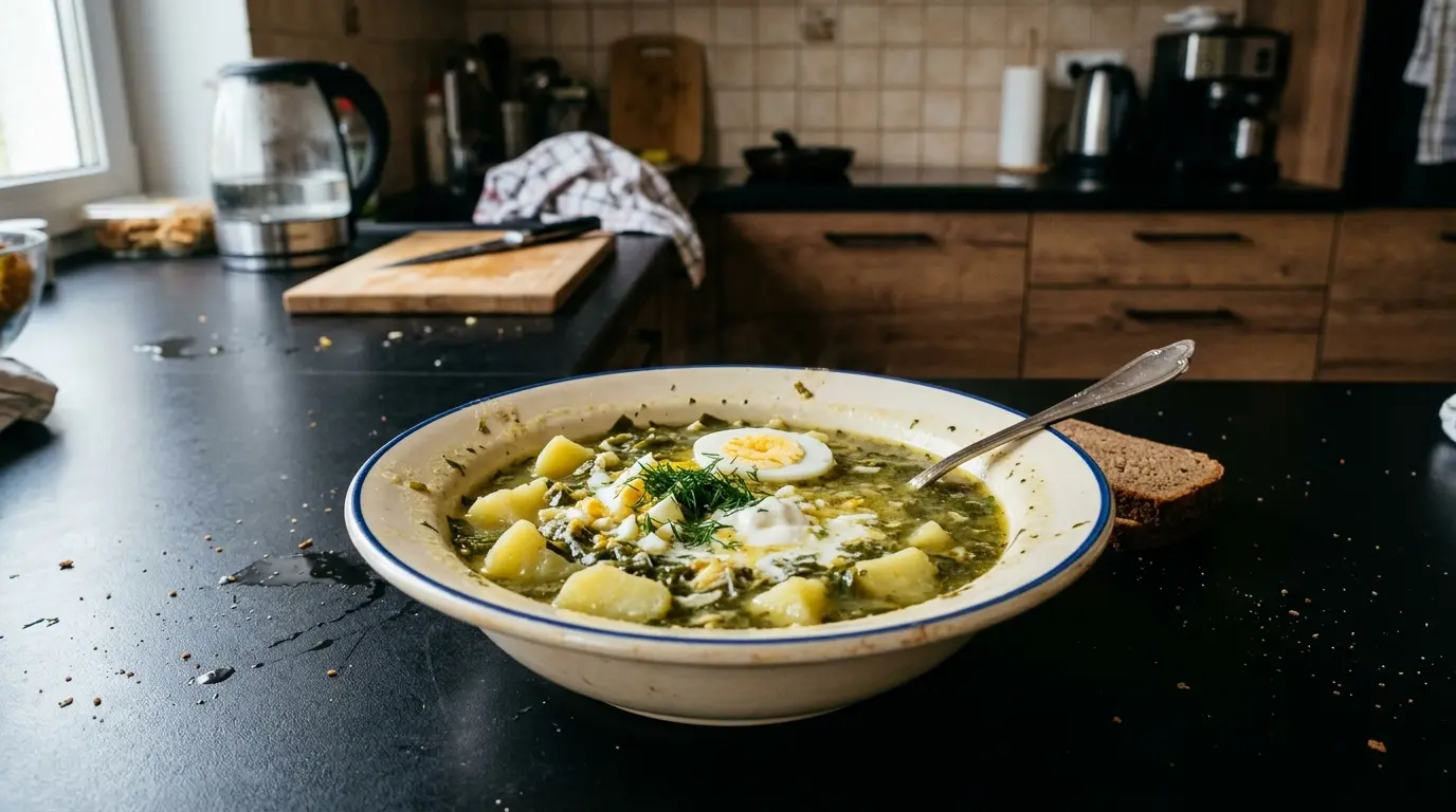 Zupa szczawiowa z jajkiem i ziemniakami