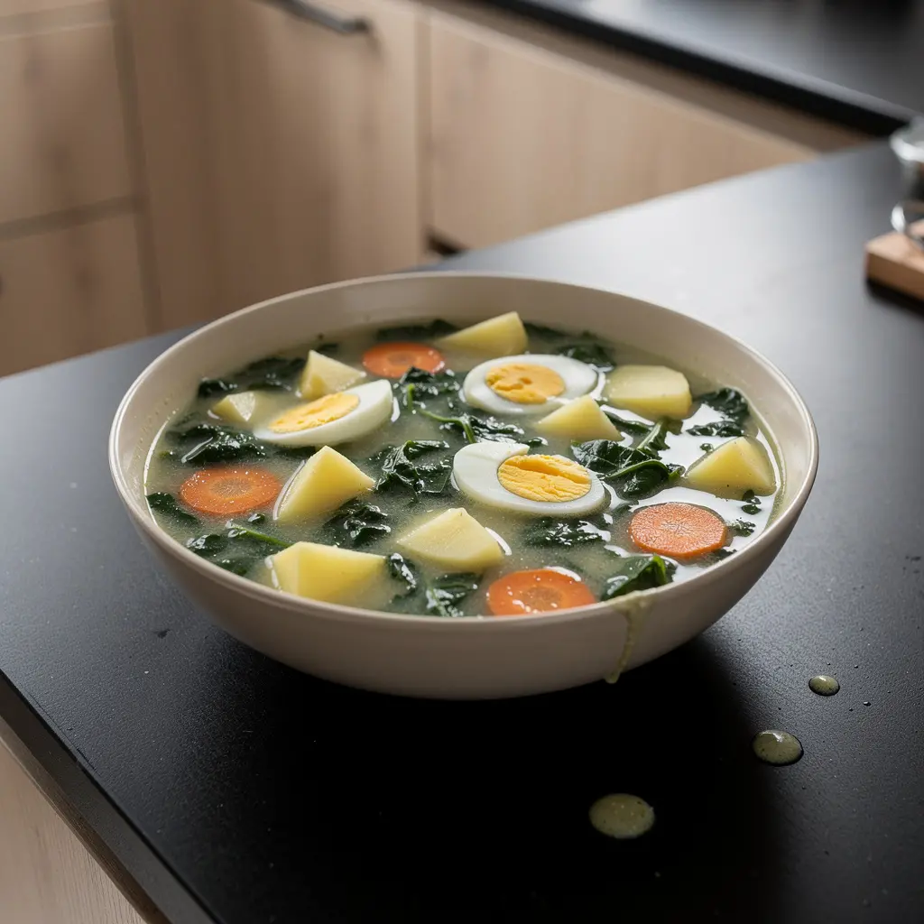 Zupa szczawiowa z jajkiem i ziemniakami