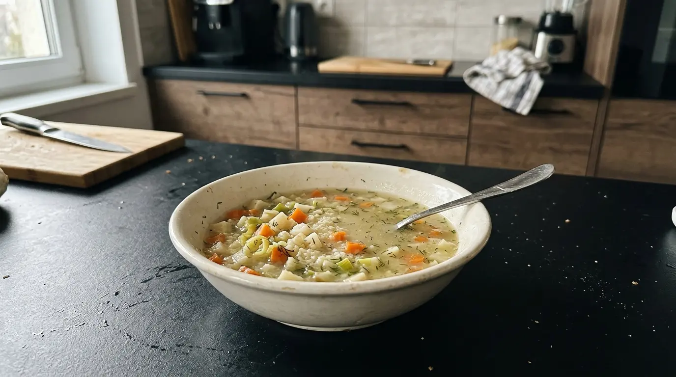 Zupa z kaszy manny z warzywami