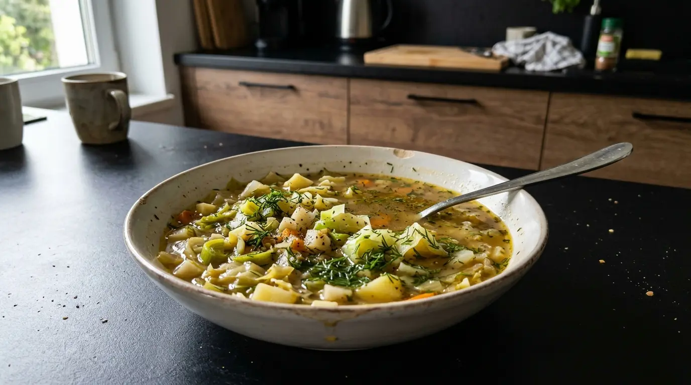 Zupa z młodej kapusty z koperkiem