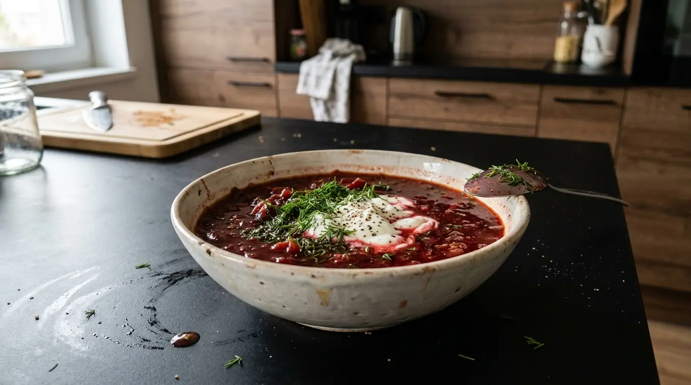 Zupa z pieczonych buraków z jogurtem i koperkiem