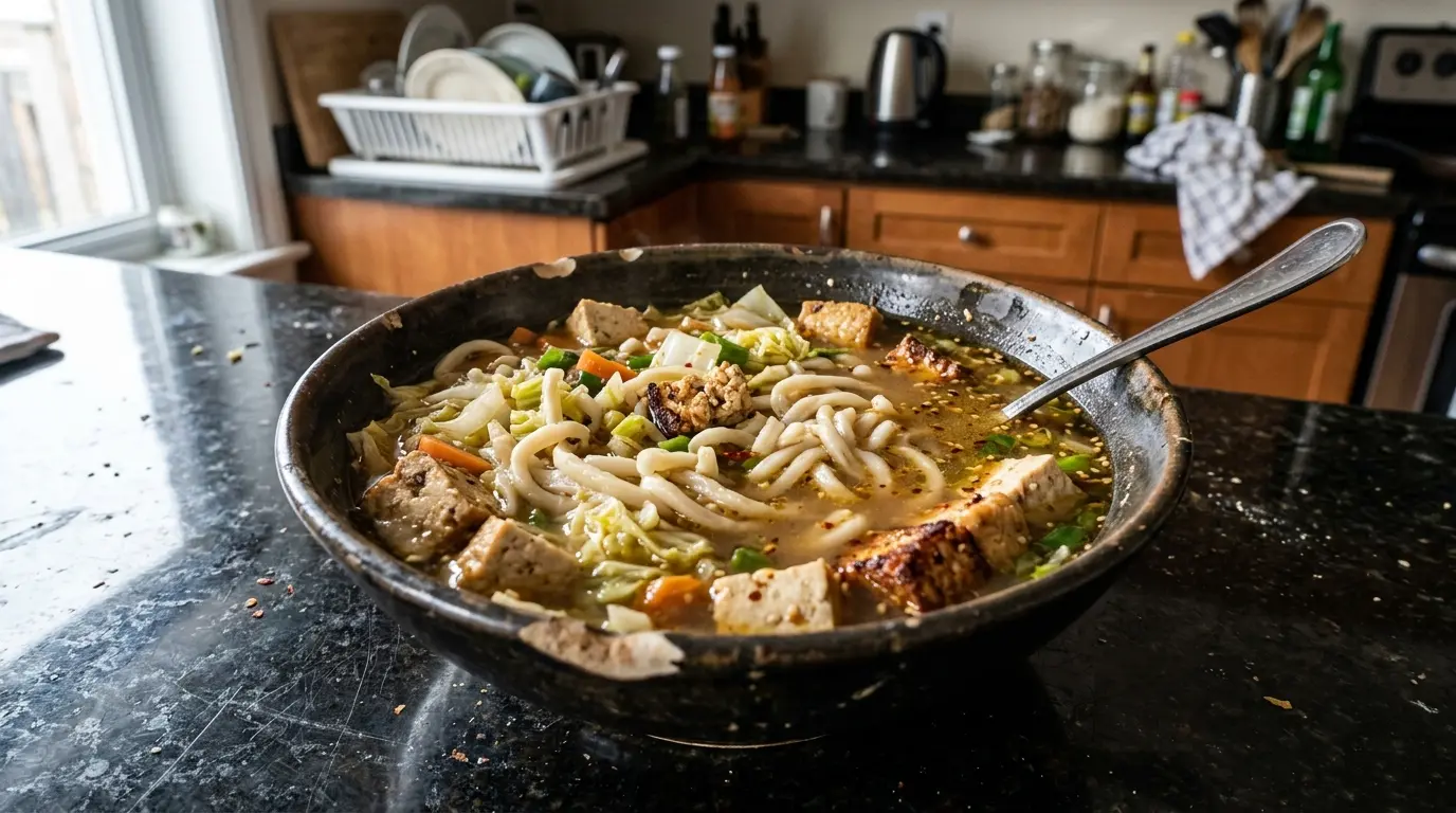 Zupa z udonem i tofu w lekkim bulionie