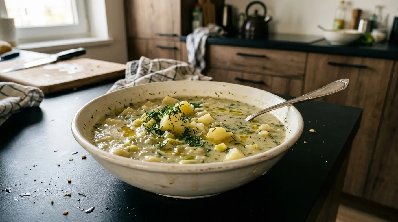 Zupa ziemniaczano-porowa z koperkiem