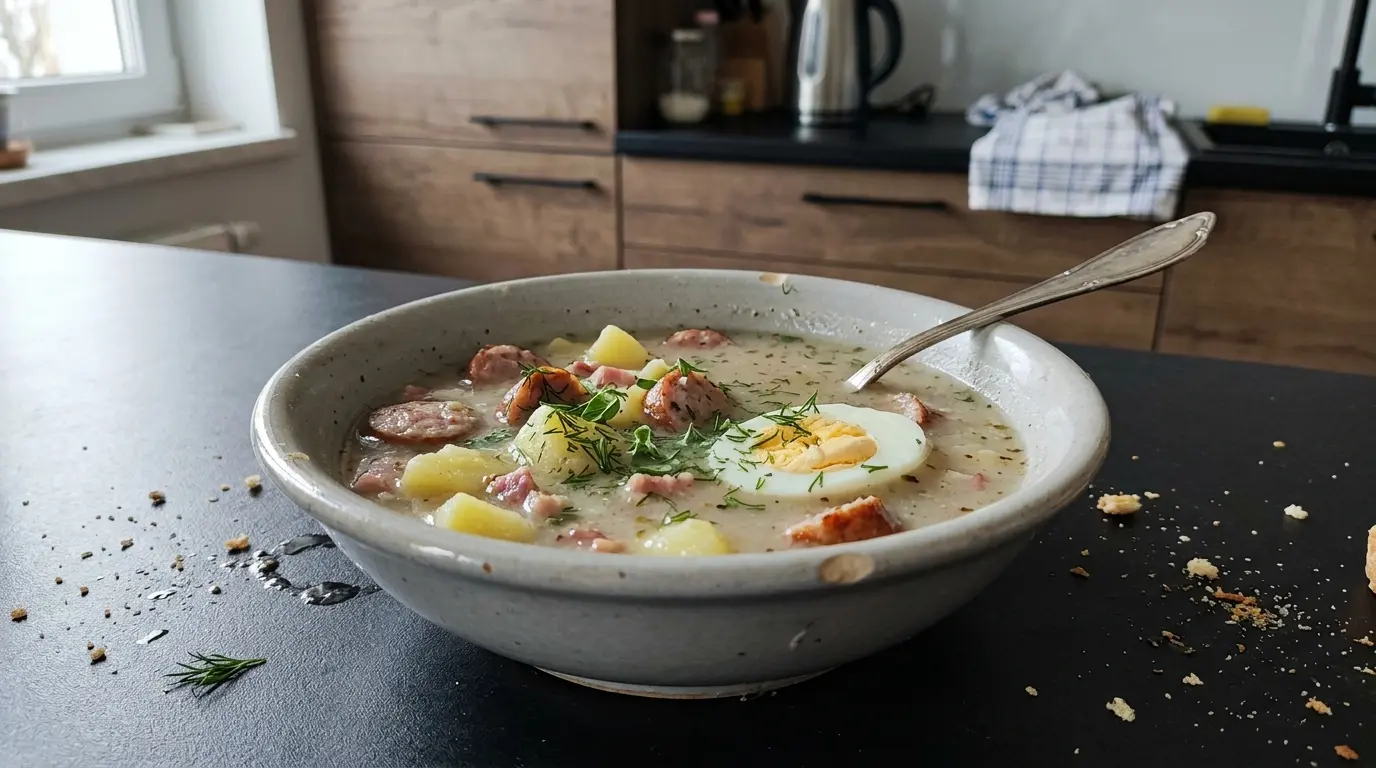 Żurek na zakwasie z jajkiem